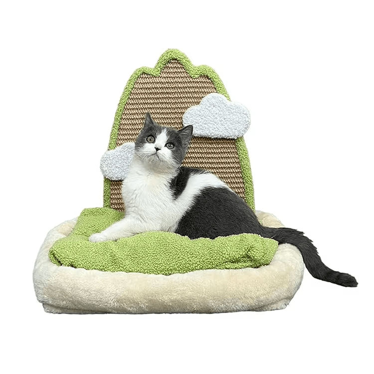 2 in 1 Cute Cat Sisal Soft Fabric Scratcher Bed Cushion (2 Sizes)